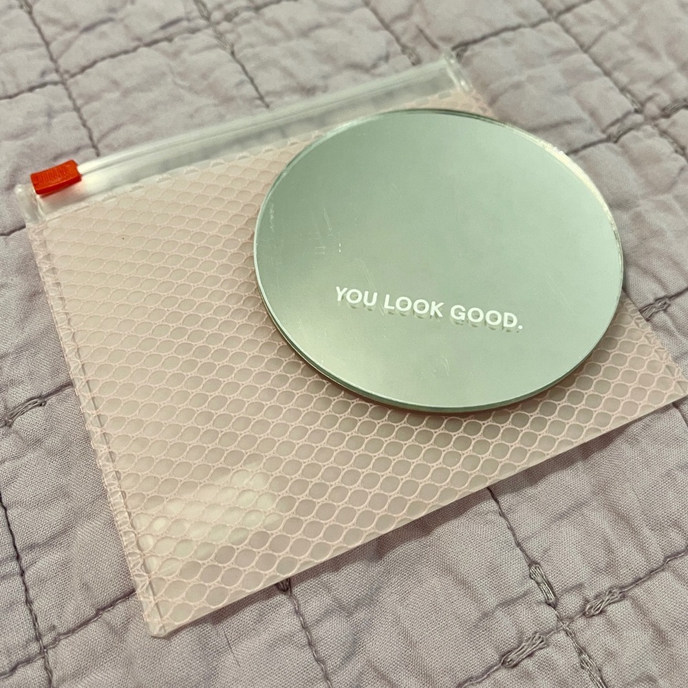 Limited edition Glossier Mirror with Pink Pouch